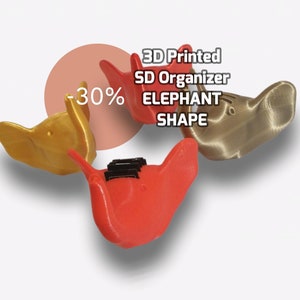 3D-gedruckter Elefantenkopf-SD-Karten-Organizer - 3D-gedruckter Elefantenkopf-SD-Karten-Organizer