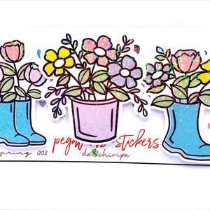 Set mit 3 holografischen Vinyl-Aufklebern, florales Aufkleberpaket, Dekoration für Laptop, Kindle und Handy, Muttertagsgeschenk, Geburtstag