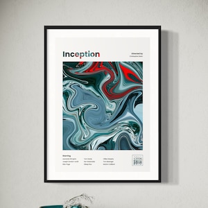 Póster de película inspirado en Origen 2010 / Christopher Nolan / Pósteres de películas personalizados / Impresión de arte mural / Decoración del hogar