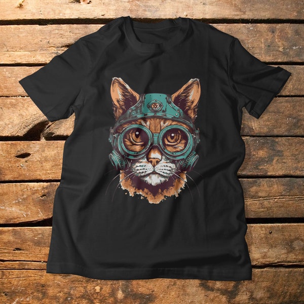 Steampunk Katze T-Shirt: Schrullig und cool für einzigartigen Stil