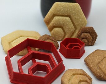 Cookie Cutter HEX.COM Logo / Food Safe / Various Sizes / Antibacterial PLActive Copper