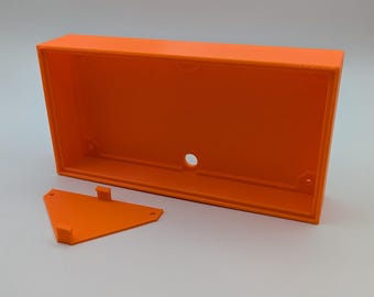 Caixa para matriz de LEDs RGB - 192 mm × 96 mm x 15 mm/14 mm/13 mm 64x32 P3 (passo de 3 mm) - Ideal para displays de hora, previsão do tempo, placar, ações e criptomoedas.