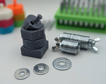 ETHEREUM Crypto Seed Backup Jig for Steel Washers: M8 M10 / 18 & 24 dial slots / Hexagonal Round Square / Customizable / Various Colors