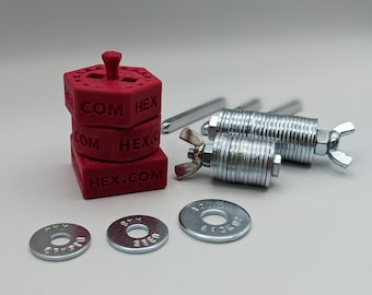 CUSTOM Crypto Seed Backup Jig for Steel Washers: M8 M10 / 18 & 24 dial slots / Hexagonal Round Square / Customizable / Various Colors