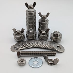 Steel Crypto Seed Backup M10 / A2 304 Stainless Steel / Bolt, Nut, Wingnut, M10 30mm Washers for seed words & passphrase / for M10 Jig