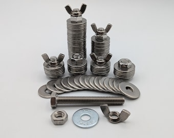 Copia de seguridad de semilla criptográfica de acero M10 30 mm / Acero inoxidable A2 304 / Perno, tuerca, tuerca de mariposa, arandelas para palabras clave y frase de contraseña