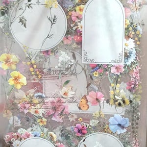 Pegatinas, Pegatinas bonitas, Pegatinas transparentes, Pegatinas de flores, Calcomanía, Abeja, 5 hojas, Margarita, Ranúnculo, Violetas, Jardín campestre, Aseethics, Diario