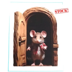 Porte souris, porte fée, autocollant colis, autocollant, autocollant pour ordinateur portable, autocollant tablette, autocollant pour plinthe, autocollant cadeau, grand. 4 pouces,
