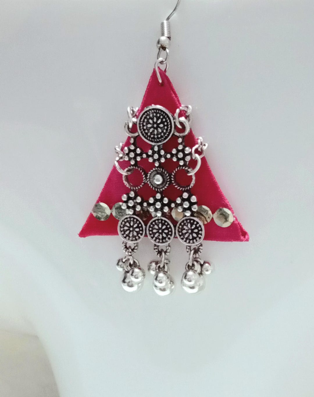 Earring Set, Futuristic, Armoured Triangle,armour,bohemian,pink ...