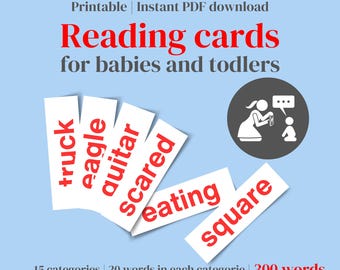 Tarjetas didácticas Montessori de palabras rojas: Método Glenn Doman (Descarga en PDF)