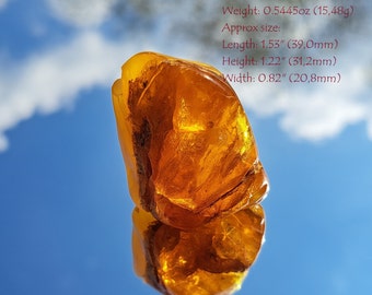 Gifts for her- Baltic amber worry stone protection amulet. Handmade amber amulets. A gem for protection, health & success. 0.5449oz.