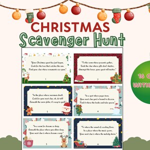 Christmas Scavenger Hunt.Fun Indoor Treasure Hunt for Kids and Teens, Adults with Clues, Riddles & Merry Christmas Activities . PDF download