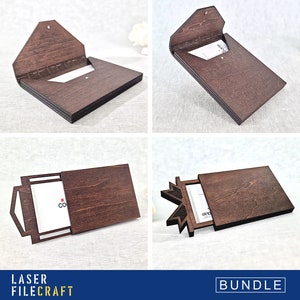 Geschenkkartenhalter. Kartenboxen mit Personalisierung. Kommerzielle Lizenz. Geschenkideen. SVG, DXF, Ai, LBRN2. Laser Cut Files (digitales Produkt)