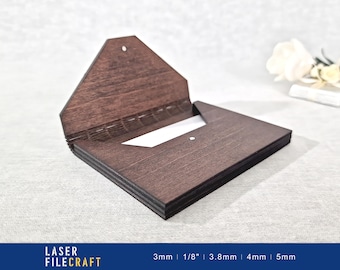 Gift Card Holder with personalization. Commercial License. Gift Idea. Laser cut files. Laser-Ready. SVG, AI, LBRN2 (digital product)