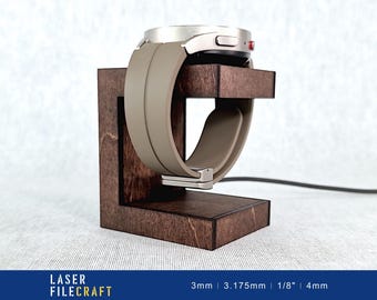 Laser Cut Watch Stand: Apple & Galaxy Charging Dock (Digital Product)