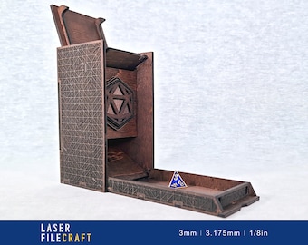 Foldable Dice Tower, Laser Cut DnD RPG Files (svg, dxf, pdf, ai, lbrn2)