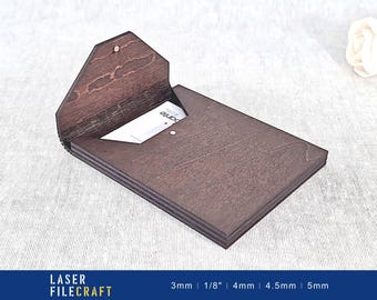Laser Cut Gift Card Holder: Personalized SVG DXF PDF Ai (Digital Product)