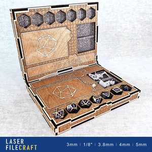 Würfel & Miniaturen Box. 3mm, 1/8zoll, 3,8mm, 4mm, 5mm. Lasercut-Dateien. SVG, AI, LBRN2 (digitales Produkt)