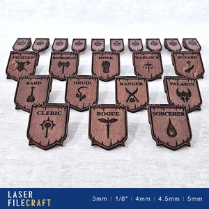 Trackerset voor DnD-initiatief. DnD-draaitracker. 3 mm, 1/8 inch, 4 mm, 4,5 mm, 5 mm. SVG, pdf, dxf, ai, lbrn2. Lasergesneden bestanden (digitaal product)