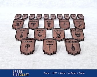 DnD Initiative Tracker, Laser Cut Files (SVG, PDF, DXF, Ai, Lbrn2)