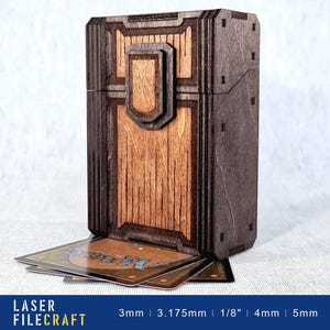 Card Box mit Scharnieren. 3 mm, 1/8 Zoll, 4 mm, 5 mm. SVG, DXF, Ai, PDF, LBRN2. Laser Cut Files (digitales Produkt)