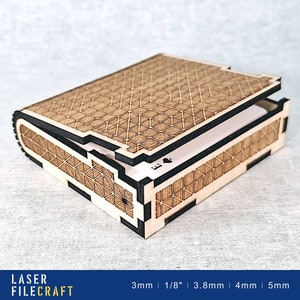 Kartenbox SVG. Card Deck Box. Schlanke Hülle. 3mm, 1/8zoll, 3,8mm, 4mm, 5mm. SVG, KI, LBRN2. Laser Cut Files (digitales Produkt)