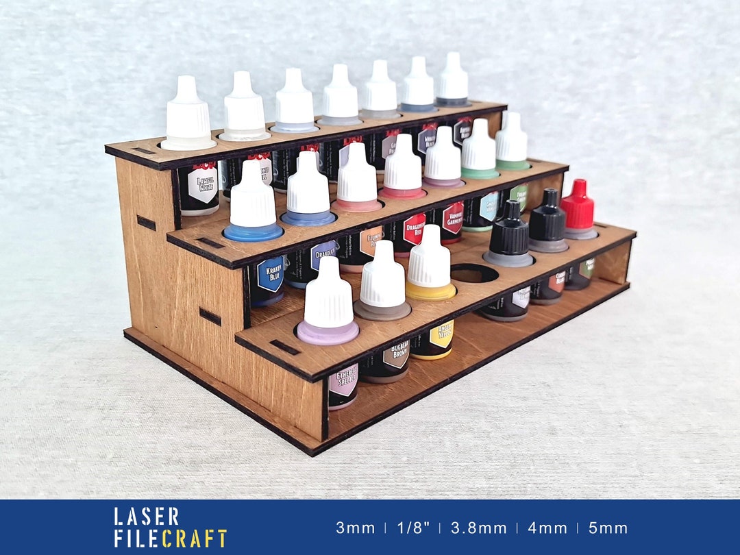 Paint Storage Rack. SVG Laser File. Army Painter Stand. 3mm, 1/8in, 3 ...