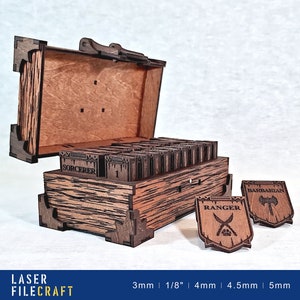Initiatieftrackerboxset. DnD-draaitracker. RPG. 3 mm, 1/8 inch, 4 mm, 4,5 mm, 5 mm. Lasergesneden bestanden. SVG, DXF, Pdf, Ai, Lbrn2 (digitaal product)