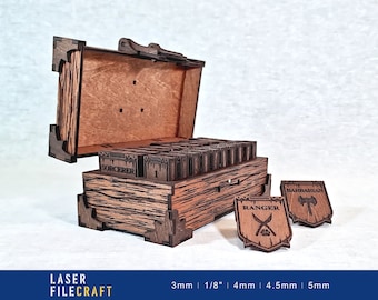 Initiative Tracker Box Set. DnD Turn Tracker. RPG. 3mm, 1/8in, 4mm, 4.5mm, 5mm. Laser cut files. SVG, DXF, Pdf, Ai, Lbrn2 (digital product)