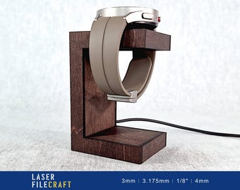 Soporte de carga para Apple Watch y Galaxy Watch cortado con láser (producto digital)
