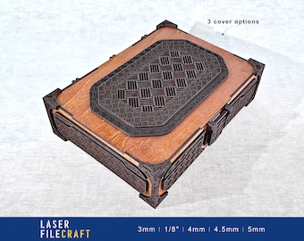 Laser Cut Jewelry Box Files: Keepsake Organizer (SVG, DXF, Ai, PDF, LBRN2)
