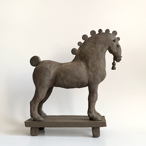 Ceramic horse sculpture, Vintage style horse sculpture, Horse lover gift, Ancient greek style horse sculpture, Collectible horse sculpture image 1