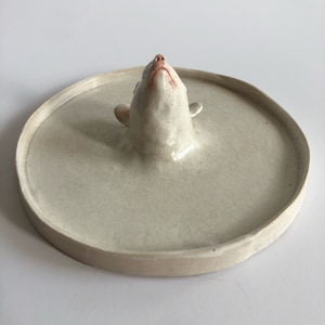 Decoración de pared de ratón, Plato de joyería de cerámica, Decoración de pared de estilo vintage, Centro de mesa de dormitorio, Plato de anillo de cerámica, Regalo para amantes de los ratones imagen 9