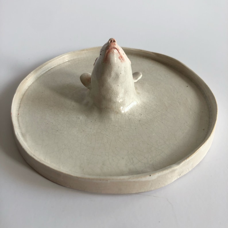 Decoración de pared de ratón, Plato de joyería de cerámica, Decoración de pared de estilo vintage, Centro de mesa de dormitorio, Plato de anillo de cerámica, Regalo para amantes de los ratones imagen 9