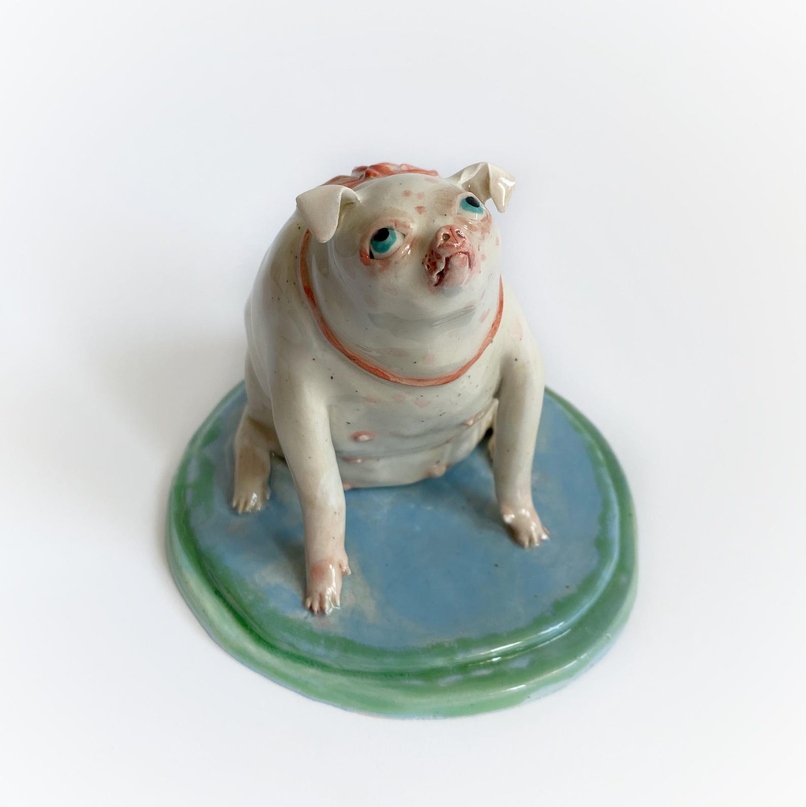 Ceramic Dog Sculpture, White Dog Figurine, Dog Lover Gift, Dog Lover ...