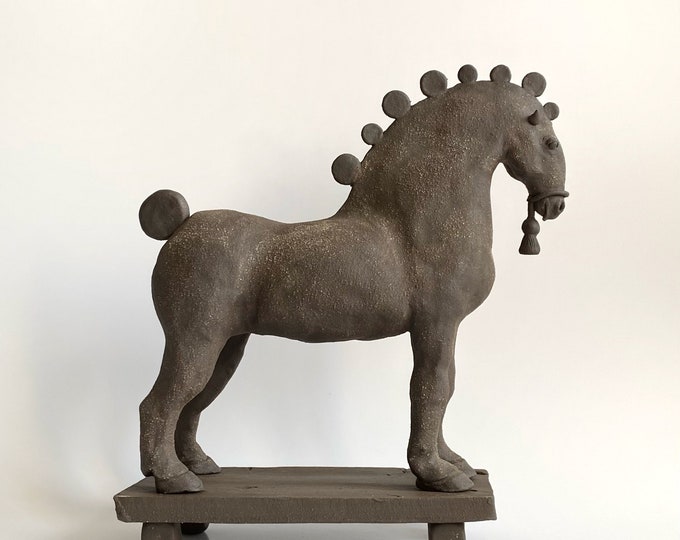 Ceramic Horse Sculpture, Vintage Style Horse Sculpture, Horse Lover