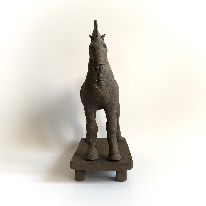 Ceramic horse sculpture, Vintage style horse sculpture, Horse lover gift, Ancient greek style horse sculpture, Collectible horse sculpture image 10