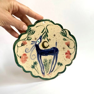 Decorative wall plate, Ceramic art, Wall hanging, Mystical home decoration, Spiritual wall decoration, Farmhouse decor, Vintage style decor