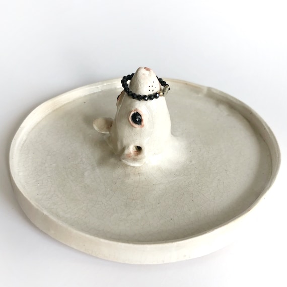 Mouse wall decoration, Ceramic jewelry plate, Vintage style wall decor, Bedroom centerpiece, Ceramic ring plate, Mouse lover gift