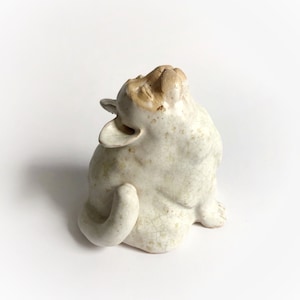 Ceramic cat sculpture, White cat figurine, Cat lover gift, Cat lover decoration, Ceramic cat figurine, Desk accessories office decor