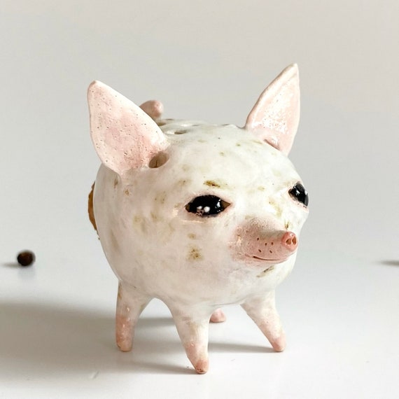 Chihuahua salt shaker, Dog lover gift, Collectible salt shaker, Animal shape salt shaker, Chihuahua lover prezent, Office decor