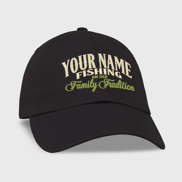 Custom Fishing Hat, Personalized Embroidered Baseball Ballcap, Family Tradition Event, Your Name Wild Wilderness Camp, Family Event Reunion