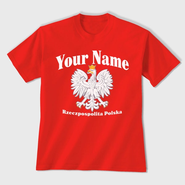 Custom Polish T-shirt, Unisex Printed Eagle Tee, Gift Mom Dad Brother Sister Family Polish Family Reunion, Polska Imperial Eagle Shield