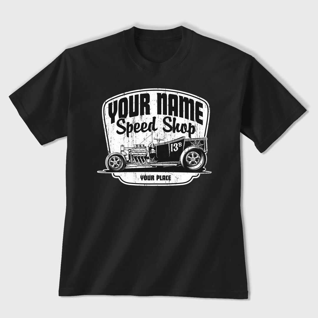 Custom Speed Shop T-shirt, Personalized Unisex Printed Tee Shirt, Hot ...