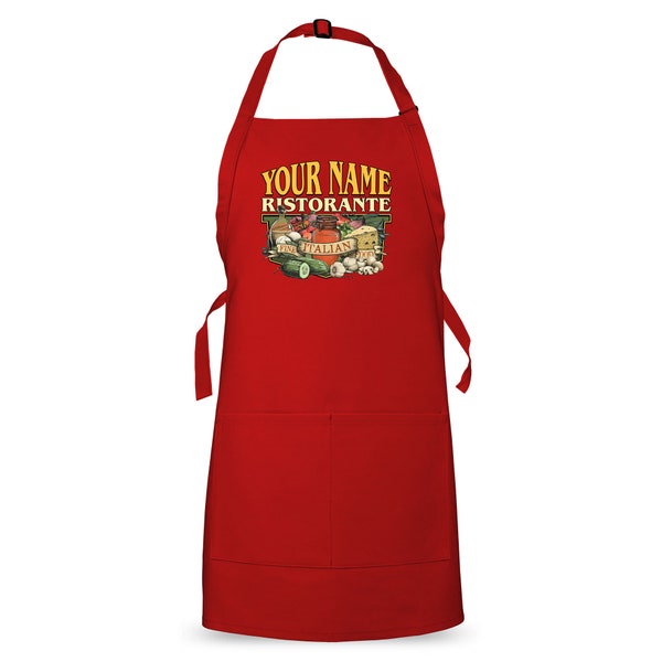 Custom Ristorante Apron, Personalized Italian Cooking, Food, Family, Pride, Italy, Italia, Italiano, Your Name Restaurant, For Mama Kitchen