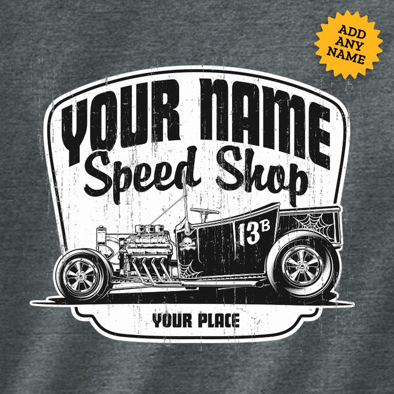 Custom Speed Shop T-shirt, Personalized Unisex Printed Tee Shirt, Hot ...