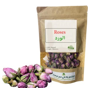 Marokkaanse gedroogde rozen: Rozenblaadjes worden gebruikt in zowel cosmetische als culinaire recepten.