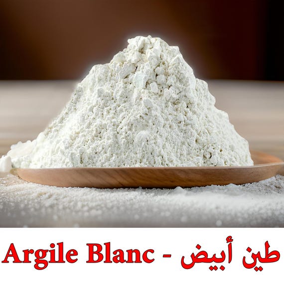 Poudre d'argile blanche cosmétique de qualité supérieure 100% pure et naturelle | Argile Kaolin sans arômes ajouté ni conservateurs