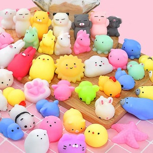 Set of 12 Axolotl Mochi Squishy Animals - Kawaii - Cute Individually Boxed Wrapped Toys - Sensory, Stress, Fidget Party Favor Toy