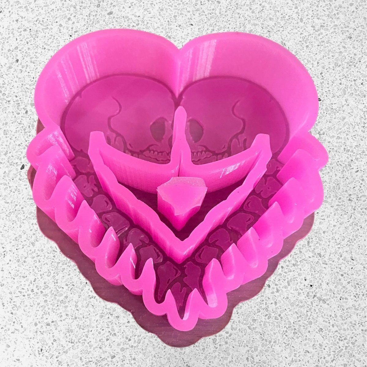 Heart with Flowers Silicone Freshie Mold